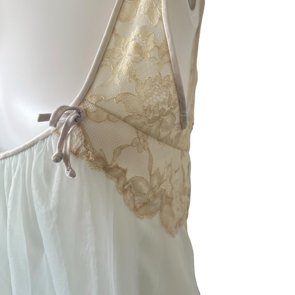 Vintage Vanity Fair Nylon Double Layer Baby Blue Lace Night Gown SIZE 36 Tricot - Picture 8 of 12